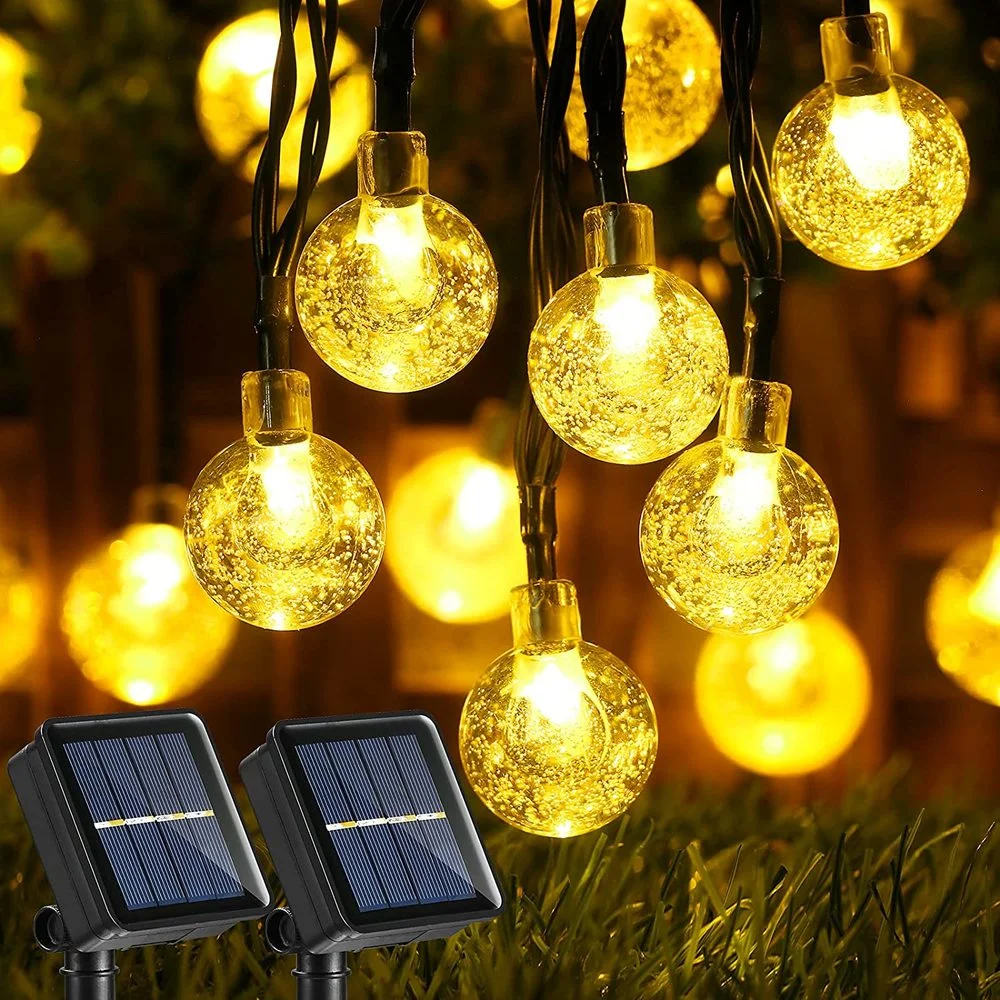 100 LED glob de Cristal LED Lampa Solara LED-uri de Putere Șir de Lumini de Basm Solare Ghirlande Grădină Crăciun Decor în aer liber0