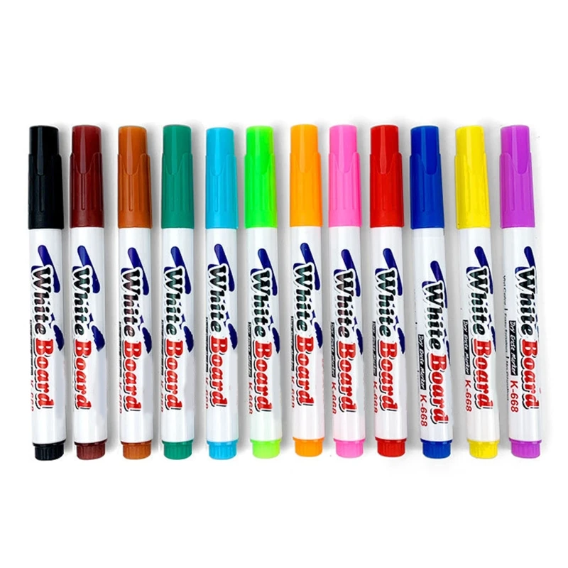12 Culori Whiteboard Markere Erasable Colorate, Stilouri-Marker Creta Lichid Pixuri pentru Birou Școală Tabla Tabla0