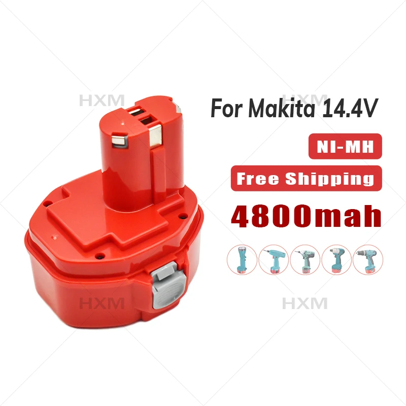 14.4 V Instrumente de Putere Baterie 4800mah Ni-MH pentru Makita 14,4 V cu Acumulator masini de Gaurit șurubelniță Baterie de 1420 1433 1434 1435 6337D0