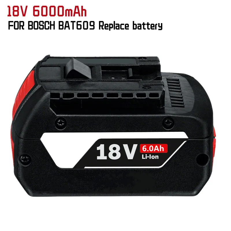 18V Baterii Für Bosch GBA 18V 6,0 Ah Litiu-BAT609 BAT610G BAT618 BAT618G 17618-01 BAT619G BAT622 SKC181-202L + ladegerät0