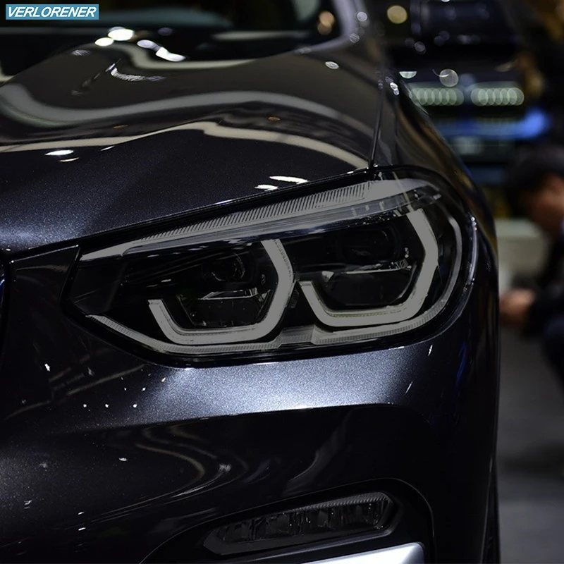 2 Buc Far Auto cu Folie de Protectie Negru Afumat Tentă Folie de Vinil Transparent TPU Autocolant Pentru BMW X3 G01 M Concurenței 2018-Pe0