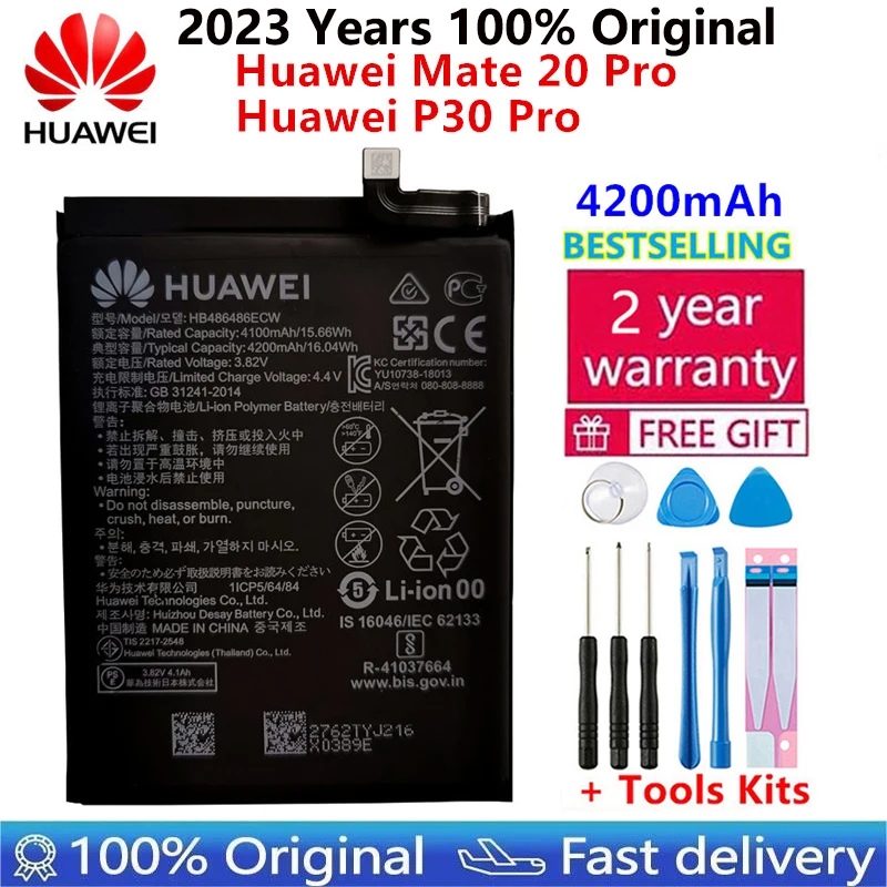2023 Ani 100% original 4200mAh HB486486ECW Telefon Mobil, Acumulator Pentru Huawei P30 Pro Mate20 Pro Pereche de 20 de Pro +Instrumente0