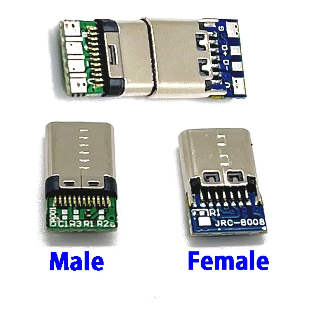 24 pin USB 3.1 de tip c, de sex masculin/de sex Feminin Conectori Jack Coada usb Plug de sex Masculin Electric Bornele de sudare DIY cablu de date Suport PCB Bord0