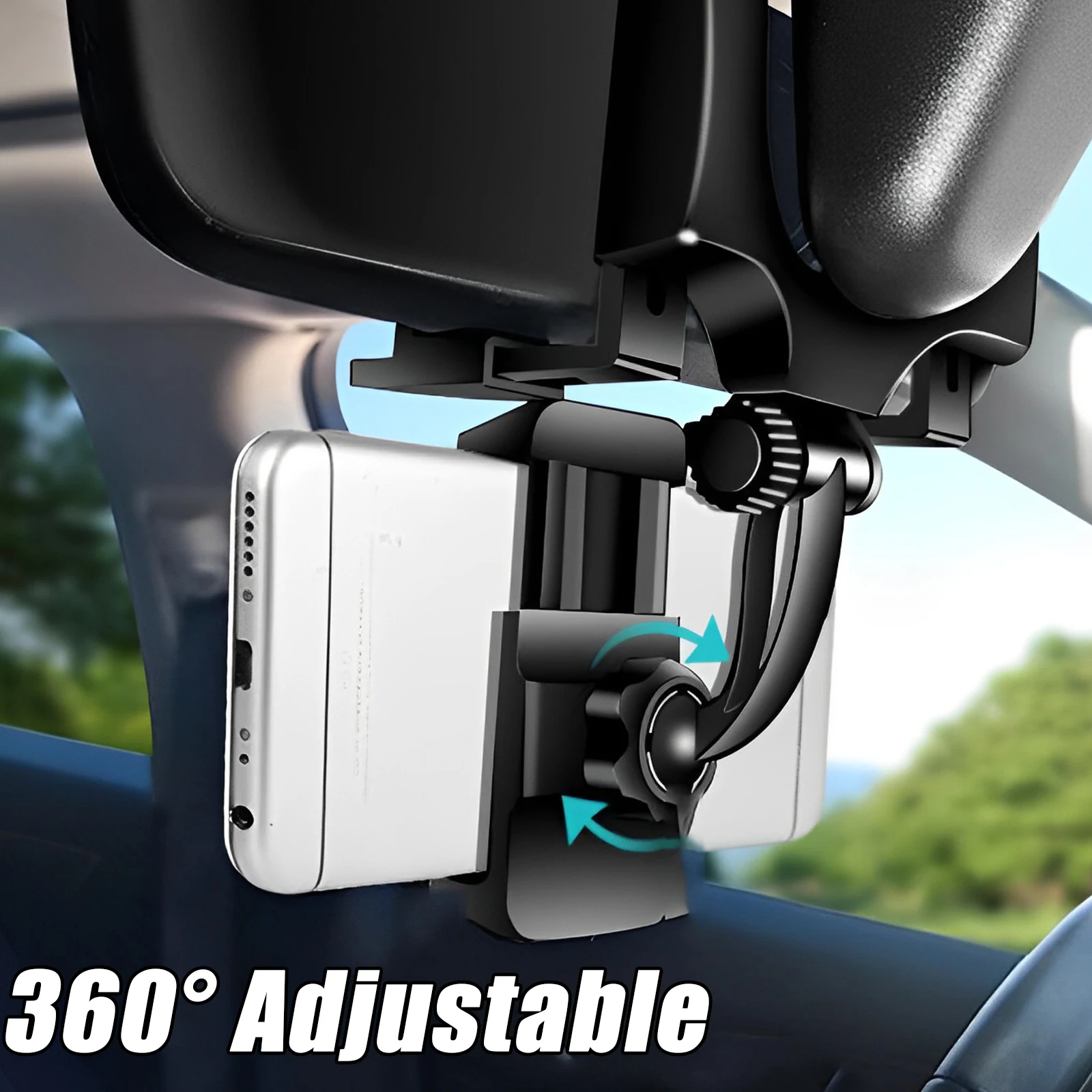 360° Auto Suport de Telefon Rotativ Multi-funcție Auto Oglinda Retrovizoare Scaun Agățat Clip Suport Universal de Navigare GPS Suport0