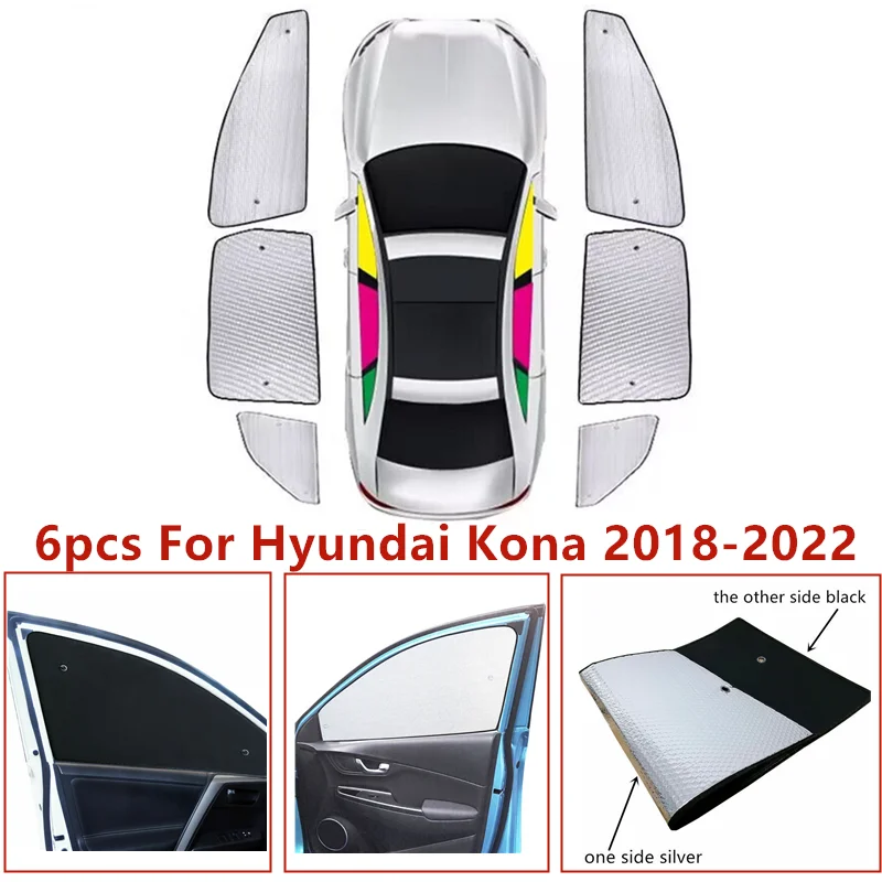 6pcs/set Windows Parasolar Anti-UV, Parasolar Parasolarul se Potrivesc Pentru Hyundai Kona 2018 2019 2020 2021 20220