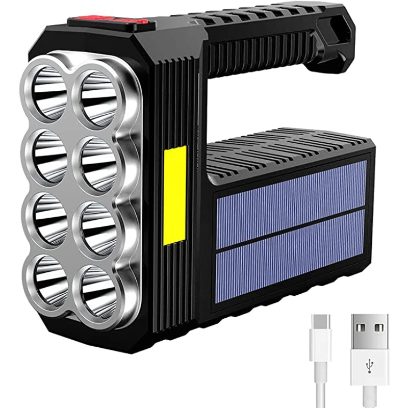 8 reîncărcabilă LED portabil alimentat cu energie Solara cu lanterna,cu COB lumina lateral,lumen mare 3 modul de căutare lumina,portabil, rezistent la apa0