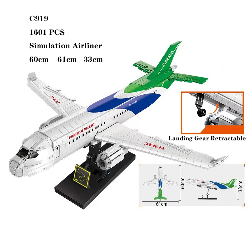 Aerospace Series Oraș Mare Avion China C919 Avion De Aeronave Model De Blocuri Adult Cărămizi Seturi De Aniversare Pentru Copii Jucarii0