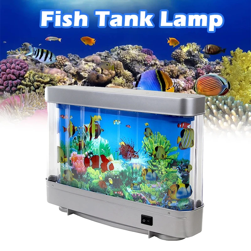 Artificiale Rezervor de Pește Tropical Lămpi Acvariu Decorativ Lumina de Noapte Virtual Ocean Dinamic LED Masă Lampă Drăguț Decor Camera Cadou0