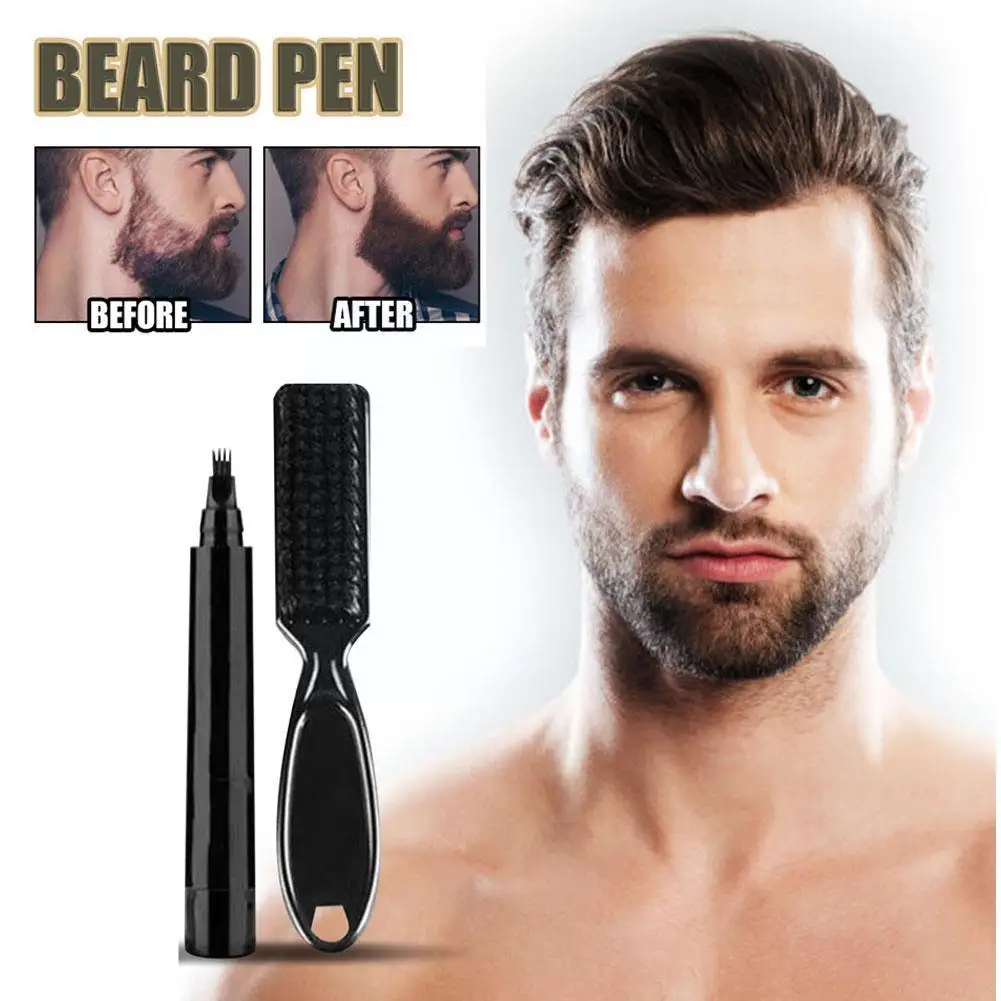 Barba Pen Frizer Creion Și Perie Barba Enhancer Durată de Colorat Reparații Barba Cosmetice rezistente la apa de Umplere Instrumente de Oameni B3Z00
