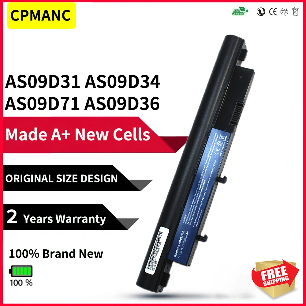 CPMANC Baterie Laptop pentru Acer Aspire 3810T 3410 5538 5538G Aspire Timeline 3810 4810 4810T 5810 5810T Serie AS09D31 AS09D360