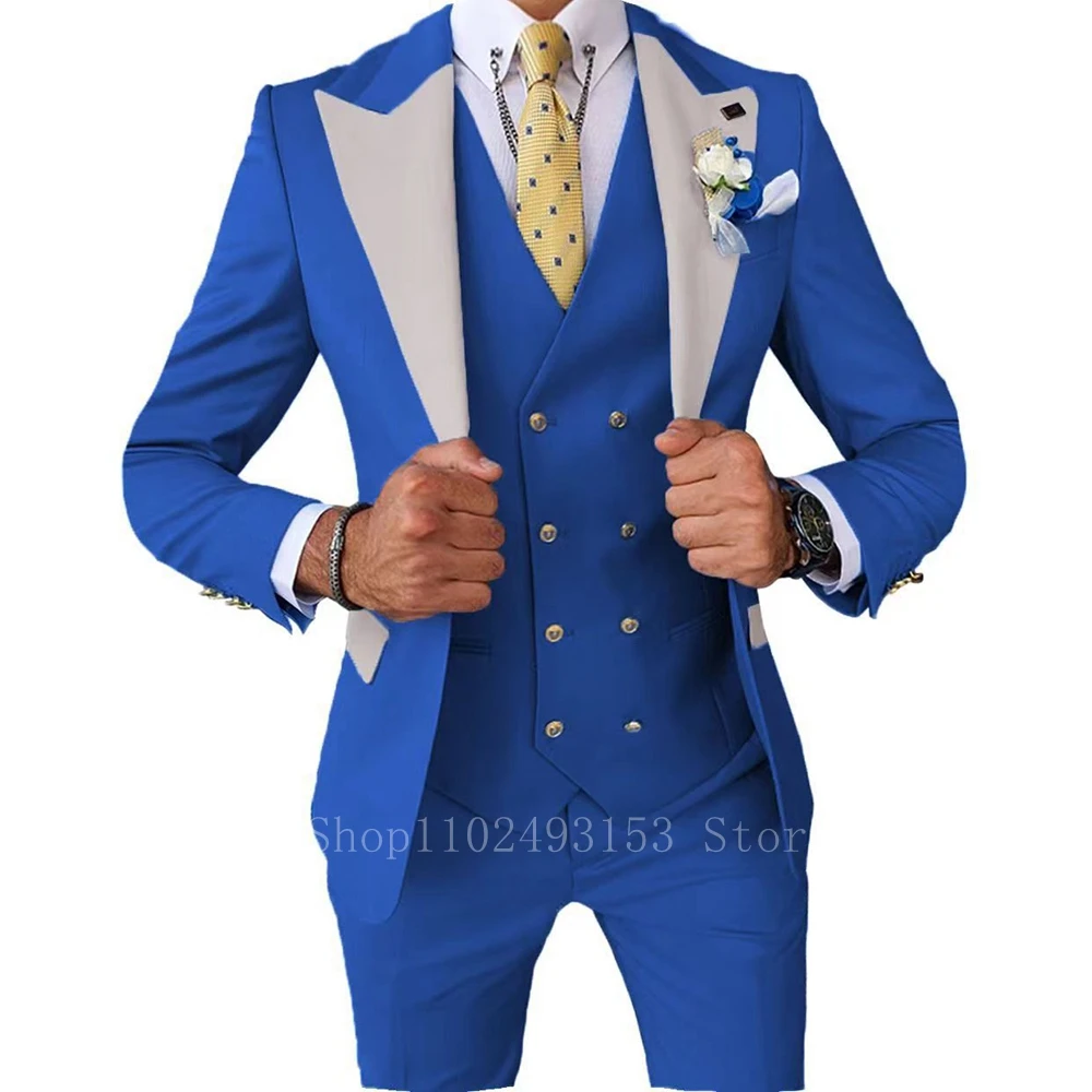 Cele Mai Recente Modele 2023 Costum Barbati Slim Fit De 3 Bucăți De Moda Elegant Formale Cavalerii De Onoare La Nunta Costume (Sacou+Vesr+Pantaloni)Terno Masculino0