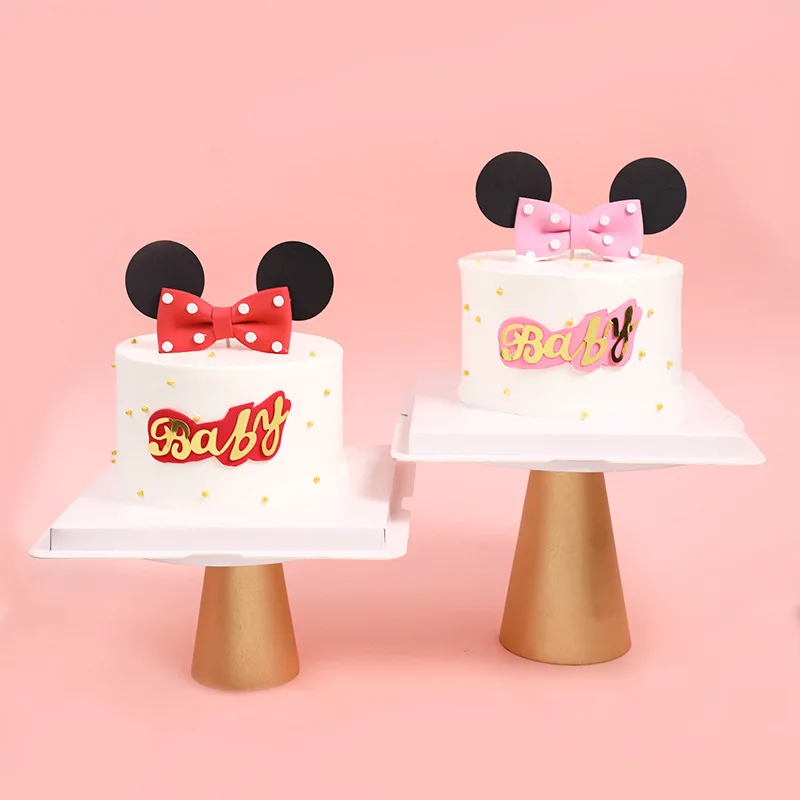 Creative Spuma Decorare Tort Arc Mouse Dus Copilul la mulți ani Toppers Tort pentru Ziua de naștere a Fetei Desert Tort Decor Consumabile0