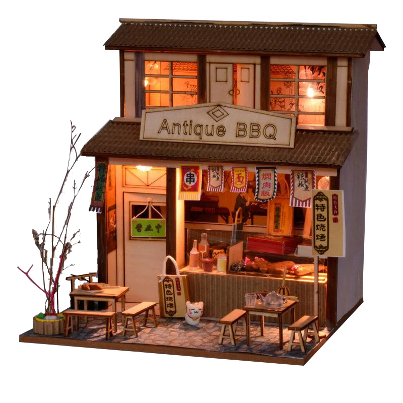 Cutebee Casa Mobilier Casa Papusa in Miniatura Păpuși DIY Casa in Miniatura Camera de Jucarii pentru Copii de Arhitectură Populară Chineză0