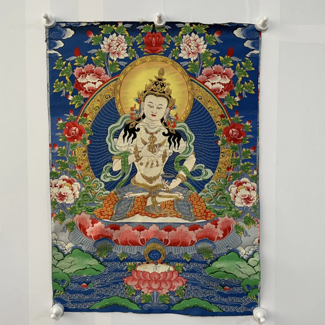 De înaltă precizie Thangka Broderie Bodhisattva Guanyin, dimensiune 50x70cm0