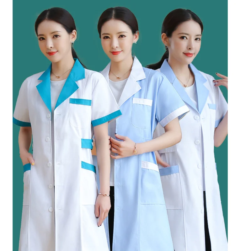 Farmacie haine de lucru, pentru femei, haine albe, cu mâneci lungi haine doctor, asistentă medicală cu mânecă scurtă de frumusețe farmacie de spital speciale0