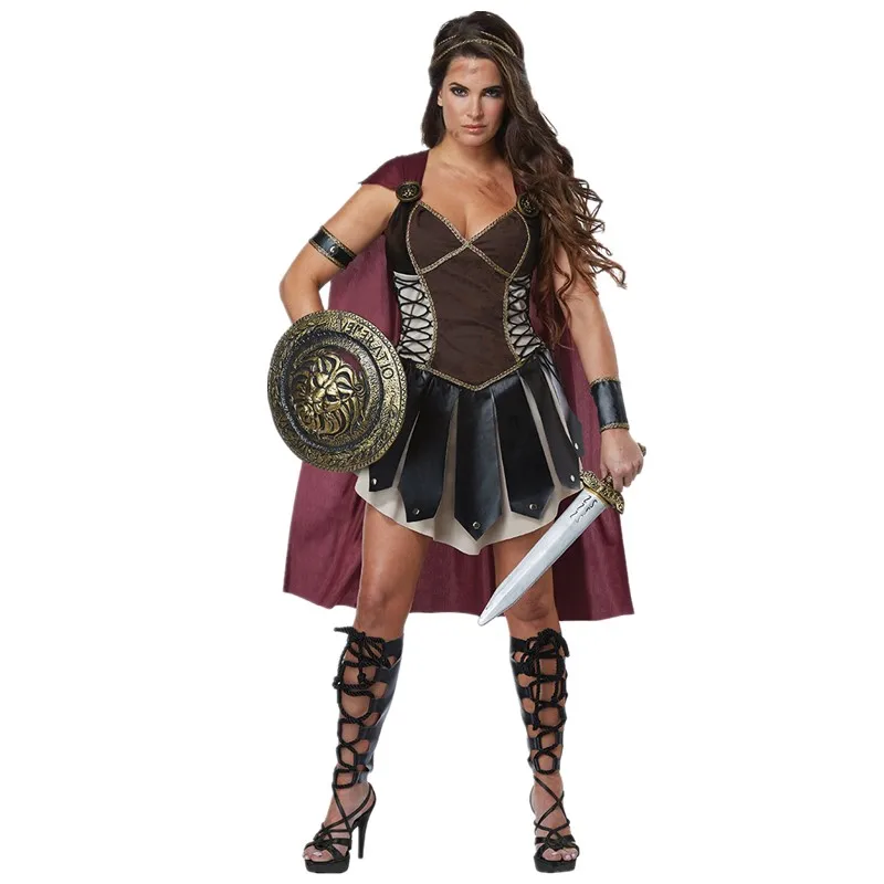 Femeile Adulte Medieval Roma Zina Printesa Razboinica Costum Carnaval De Halloween Petrecere De Cosplay Roman Sparta Gladiator Rochie Fancy0