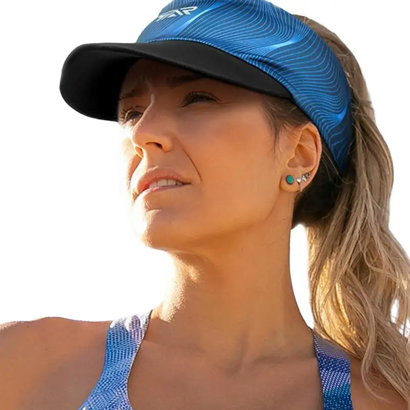 Gol de Sus a Parasolarului Hat Visor Palarie de Soare pentru Femei Beach Pălărie Anti-UV Logo-ul Reflectorizante Respirabil Absorbi Sudoare iute Uscat Vara Unisex0