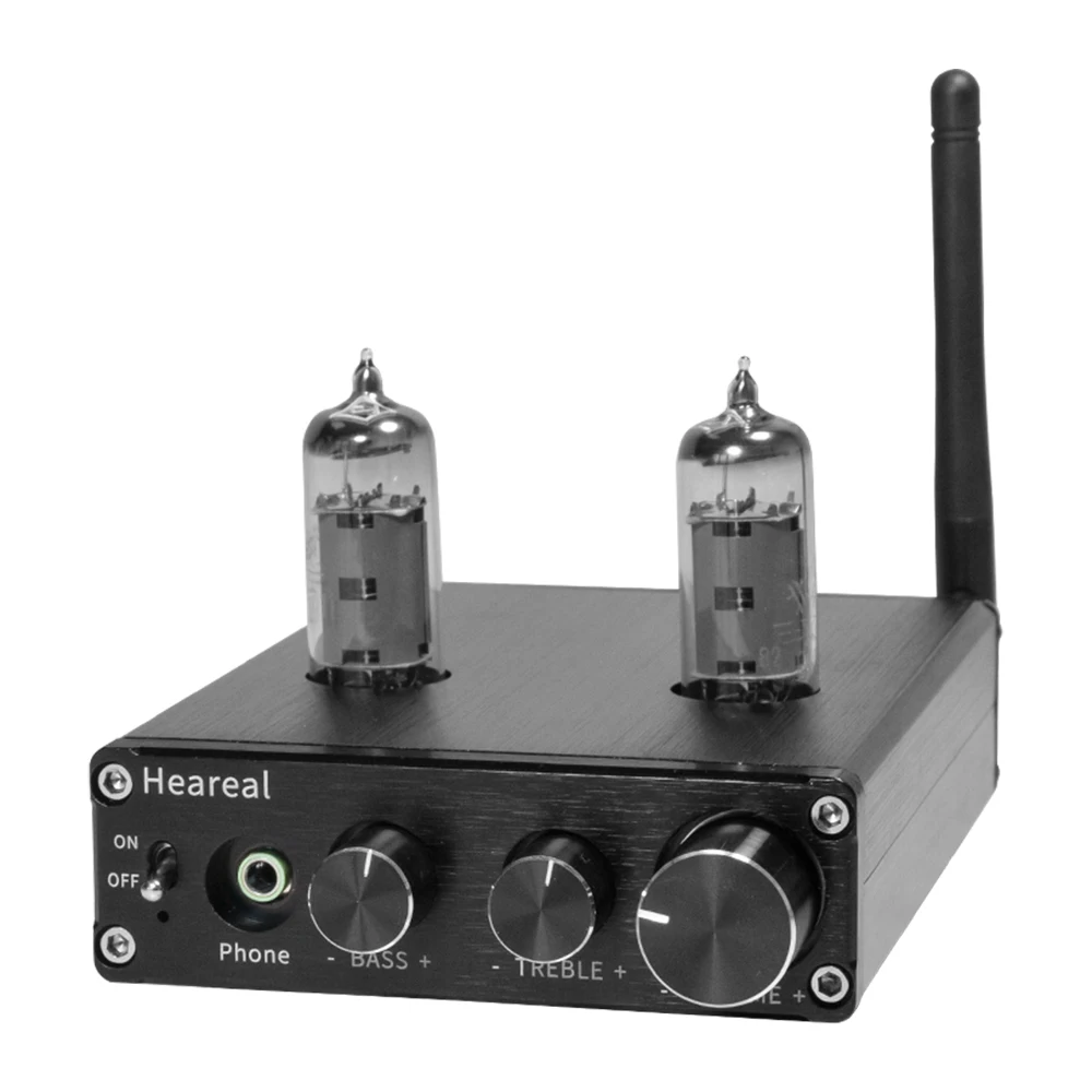 HiFi QCC3031 Bluetooth 5.1 6J5 / 6K4 Tub Preamplificator Amplificator Audio TPA3116 50W*2 Preamplificator Stereo Cu Bas Treble Reglajele0