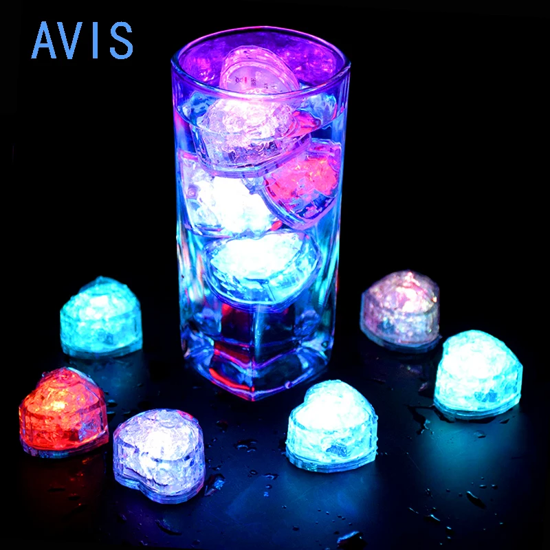 Inima LED Cuburi de Gheata cu Schimbarea de Lumini 12buc Multi Color Led Cuburi de Gheață pentru Băuturi LED Lumina Cuburi de Gheață pentru Băuturi Bar Club0