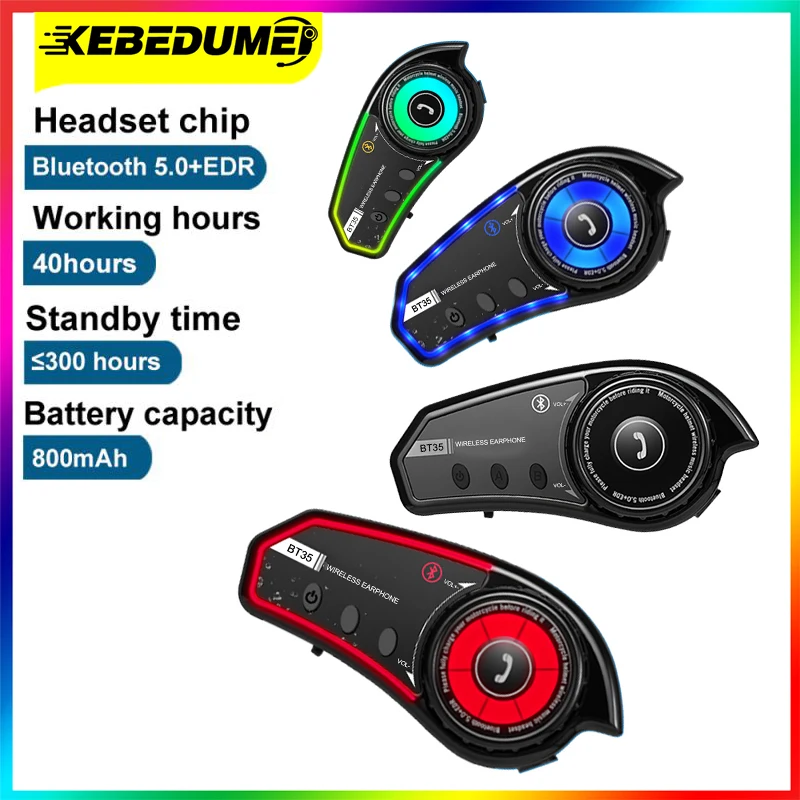 Kebidumei BT35 Cască setul cu Cască Bluetooth Stereo cu EDR Anti-interferențe Wireless Hands-free, Căști, Cu Lumină Ambientală0