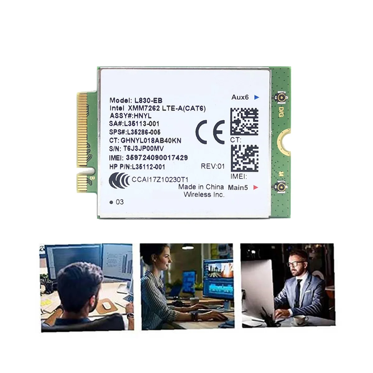 L830-EB placa WIFI+2XAntenna 4G LTE L830 L35286-005 Modulul LTE Cat6 300Mbps pentru HP 640 650 840 G5 846 850 G6 X360 8300