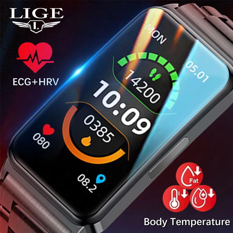 LIGE 2023 Oameni de Glucoza din Sange de Zahăr Brățară Inteligent ECG HRV Temperatura Corpului de Monitorizare a ritmului Cardiac Fitness Smartwatch Femei Nou0