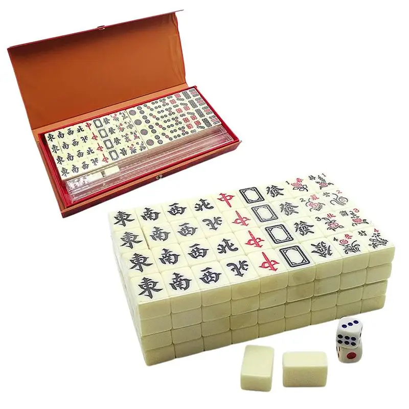 Majiang Mini Mahjong Chineză Set Cu Mini Mahjong 144 Dale De Turism Mici Mahjong Set Portabil Mini Mahjong Clasic Mahjong Parte0