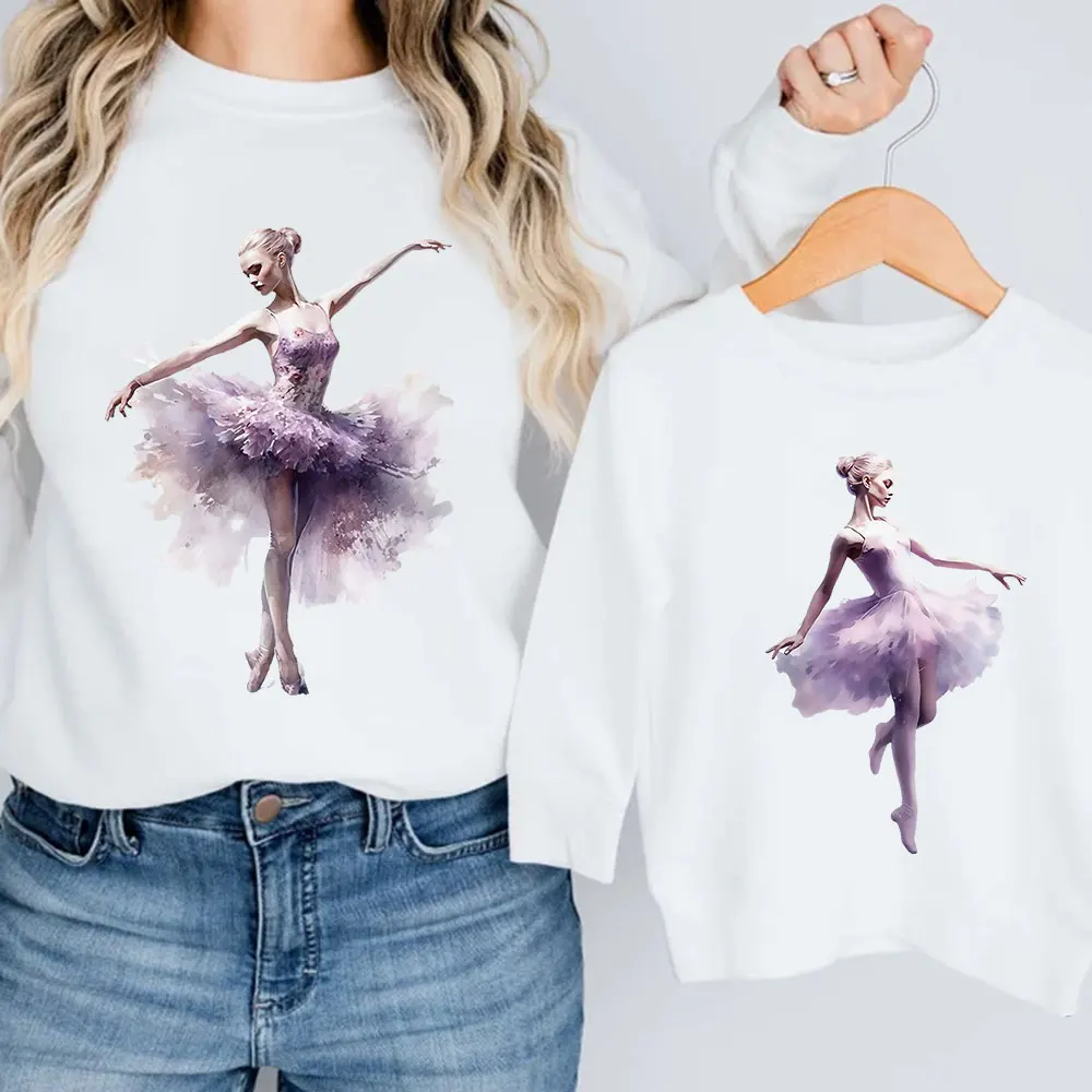 New Sosire Femei T-Shirt de Balet, Dans Grafic de Imprimare Personalizate, Echipa de Dans Îmbrăcăminte de Modă T-Shirt Femme Vara O-Gât Topuri0