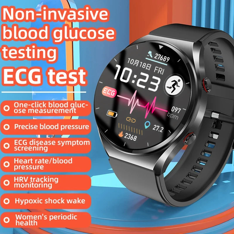 Noi Neinvaziv de Zahăr din Sânge Ceas Inteligent Bărbați ECG+PPG+HRV Precise de Temperatura Corpului, Presiunea Sângelui Sănătos Monitor Smartwatch Femei0