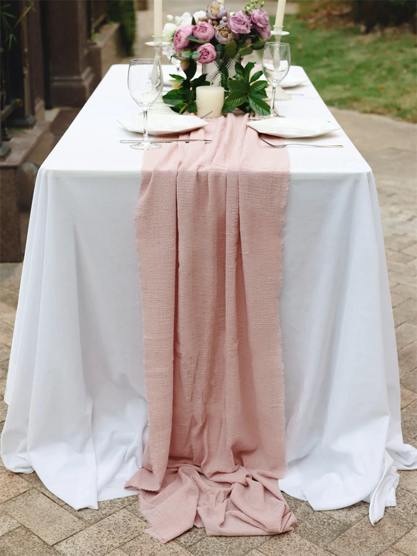 Nunta roz de Bumbac, Pânză de Tifon Tabelul Runner Retro Burr Textura luat Masa, servetele,Personaliza Epocă Bucătărie, Masă Decor0