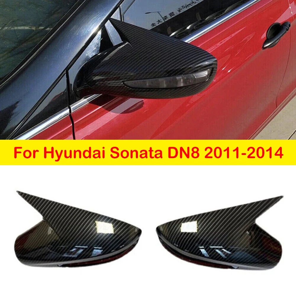 Pentru Hyundai Sonata DN8 2011-2014 Retrovizoare Oglinda Laterala Acoperire Aripa Capacul Exterior al Portierei din Spate a Vizualiza Caz Trim Shell Aspect Fibra de Carbon0