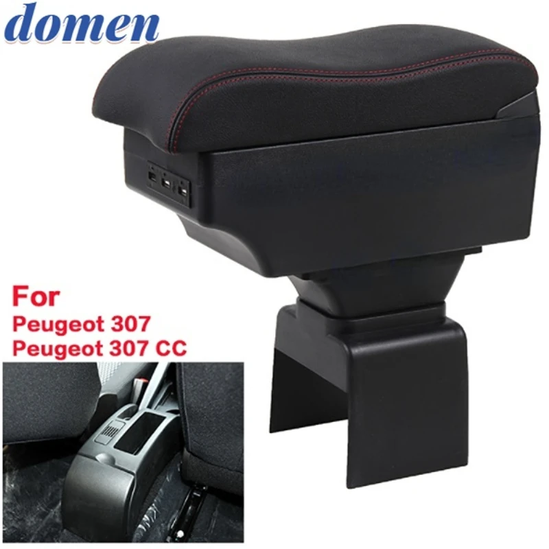 Pentru Peugeot 307 cotiera cutie Pentru Peugeot 307 CC auto cotiera cutie depozitare Suplimentare cutie USB telescopic Mașină cotiera cutie modificatio0