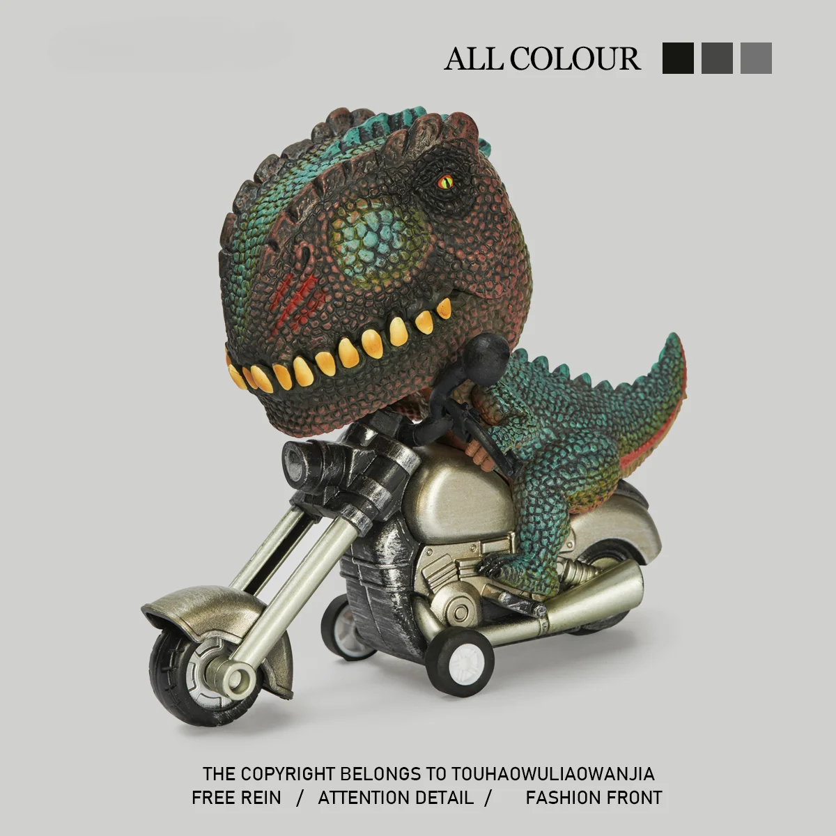 Plictisit de a vedea Tyrannosaurus Rex de echitatie o motocicletă sălbatice! Inerție jucării, bijuterii, decoratiuni creative, cadouri0