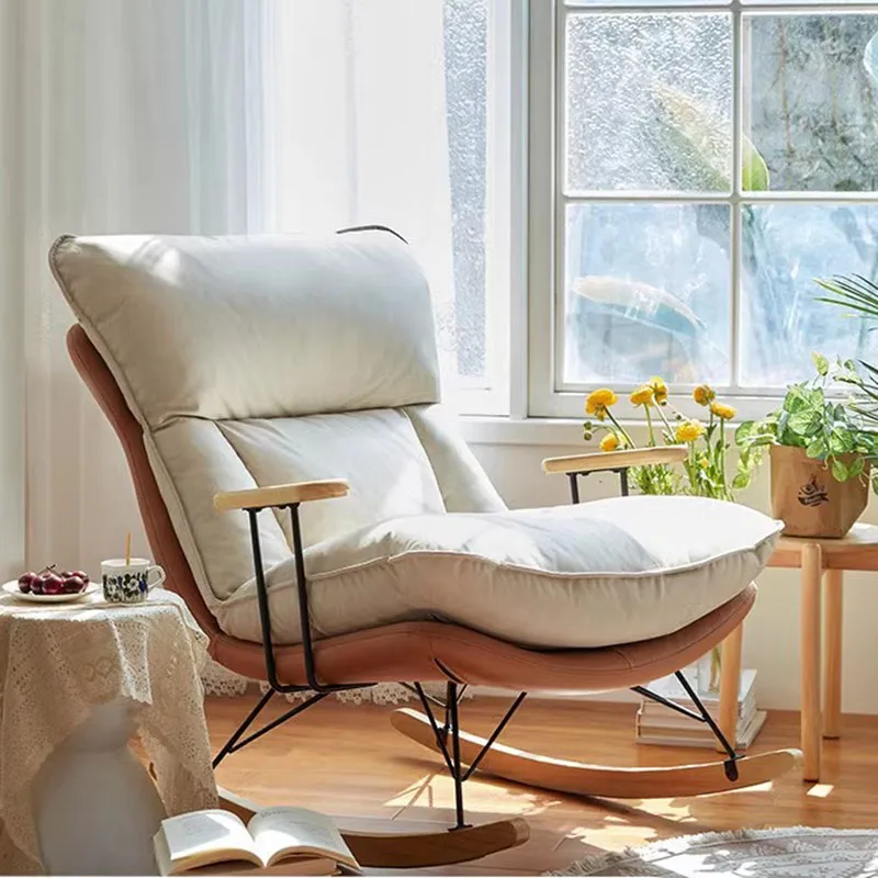 Relaxați-Vă Balansoar Scaune De Lounge Nordic Minimalist, Podea, Scaune Adulți Designer Alb Poltronas Para Sala Mobilier Camera De Zi0