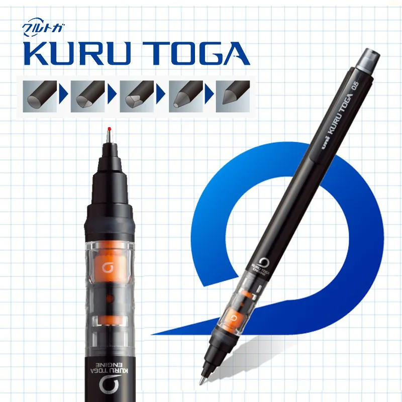 Uni KURU TOGA Creion Mecanic M5-452 0,5 mm Miez de Plumb Centru De Greutate coborât Rotație lapicero Rechizite Școlare Papetărie Japonia0