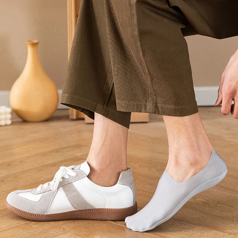 Urmați Picioare Șosete Sport Barbati Rularea Sosete Invizibile Pentru Bărbați 5 Pereche Anti-Alunecare, Șosete Bărbați Silicon Unisex De Culoare Solidă De Vară Șosete0