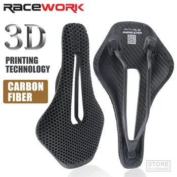 RACEWORK 3D Imprimate Fibra de Carbon Șa MTB Biciclete Rutier Ultralight Scaunul Gol de Munte Biciclete de tip Fagure Respirabil Șei