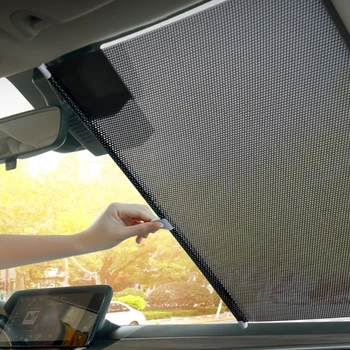 Pliabil Parbriz Auto Perdele Parasolar Retractabil Vara Izolare Termică de Blocare UV parasolar Auto pentru Geam Față/Spate