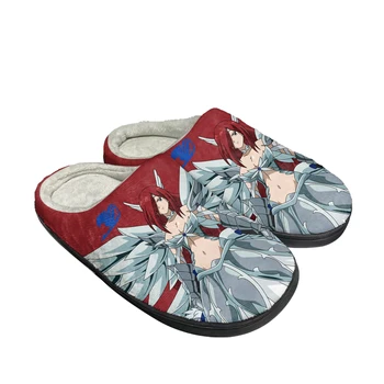 Anime Fairy Tail Erza Scarlet Acasă Bumbac Personalizate Papuci Mens Sandale Femei Pluș Casual Incalzi Pantofii Termică Papuci De Casă
