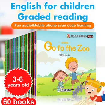 60 de Carti in limba engleza pentru un Set de Cuvinte de Învățare Carte cu poze pentru Copii de Iluminare din Copilarie Copii Preșcolari Carte de Buzunar