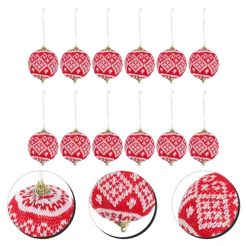 12 Buc Bile Colorate De Crăciun Decor Agățat Decoratiuni Xmas Pânză Ornamente
