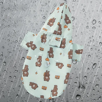 Desene animate Câine de Companie Pelerina de ploaie Impermeabila cu Gluga, Salopeta Pentru Câini de talie Mică în aer liber de Vară Catelus Haina de Ploaie Sacou Consumabile pentru animale de Companie S-XL