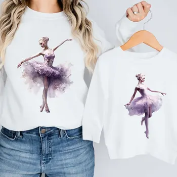 New Sosire Femei T-Shirt de Balet, Dans Grafic de Imprimare Personalizate, Echipa de Dans Îmbrăcăminte de Modă T-Shirt Femme Vara O-Gât Topuri