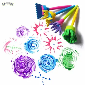 4 Buc/set DIY Flori Graffiti Burete de Artă Pensule de Etanșare Instrumente de Pictură Amuzant Desen Jucarii Amuzante Jucării Creative pentru Copii