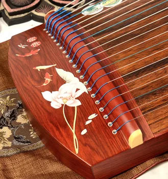 Guzheng portabil 125cm de flori și pește model 21 siruri de caractere Chinezești instrument cu coarde