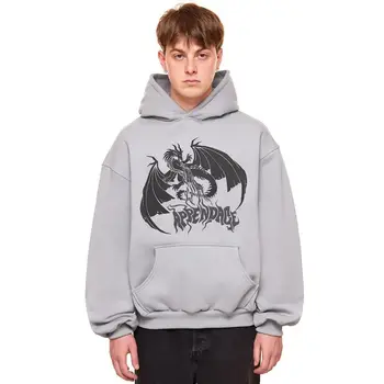 Y2k stil American 2023 nou întuneric liber dragon print hoodie de nișă cuplu sens de design de înaltă calitate, gros, cu maneca lunga, haine