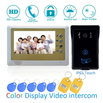 (1 SET) Video Interfon, Sistem Home Garden Sârmă Ușă Video Phone 7