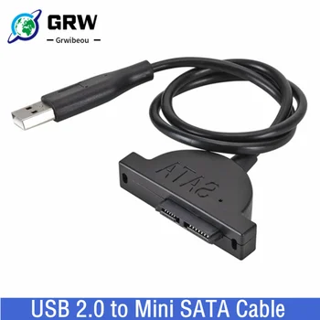 Grwibeou USB 2.0 la Mini Sata II 7+6 13Pin Adaptor pentru Laptop CD/DVD ROM Slimline Unitate Convertor Cablu Șuruburi Stil de Echilibru