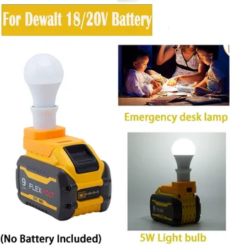 Pentru Dewalt 20V Baterie Li-ion Acumulator Portabil E27 Bec Lampa LED Pentru Interior Și în aer liber Lumina de Lucru (Nu includ baterie)