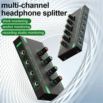 4/6 Canale Stereo Amplificator pentru Căști Mini Portabil Audio pentru Căști Splitter Amplificator Ultra Low-Zgomot pentru Înregistrarea Studio Monitor